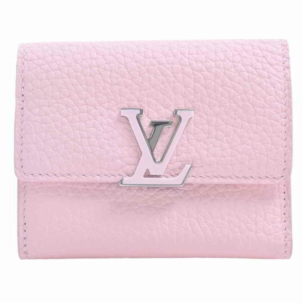 Louis Vuitton Taurillon Portefeuille Capucines Xs Tri-fold Compact Wallet Pink